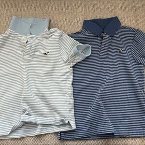 Vineyard Vines Blue and Light Blue Striped Polo Set